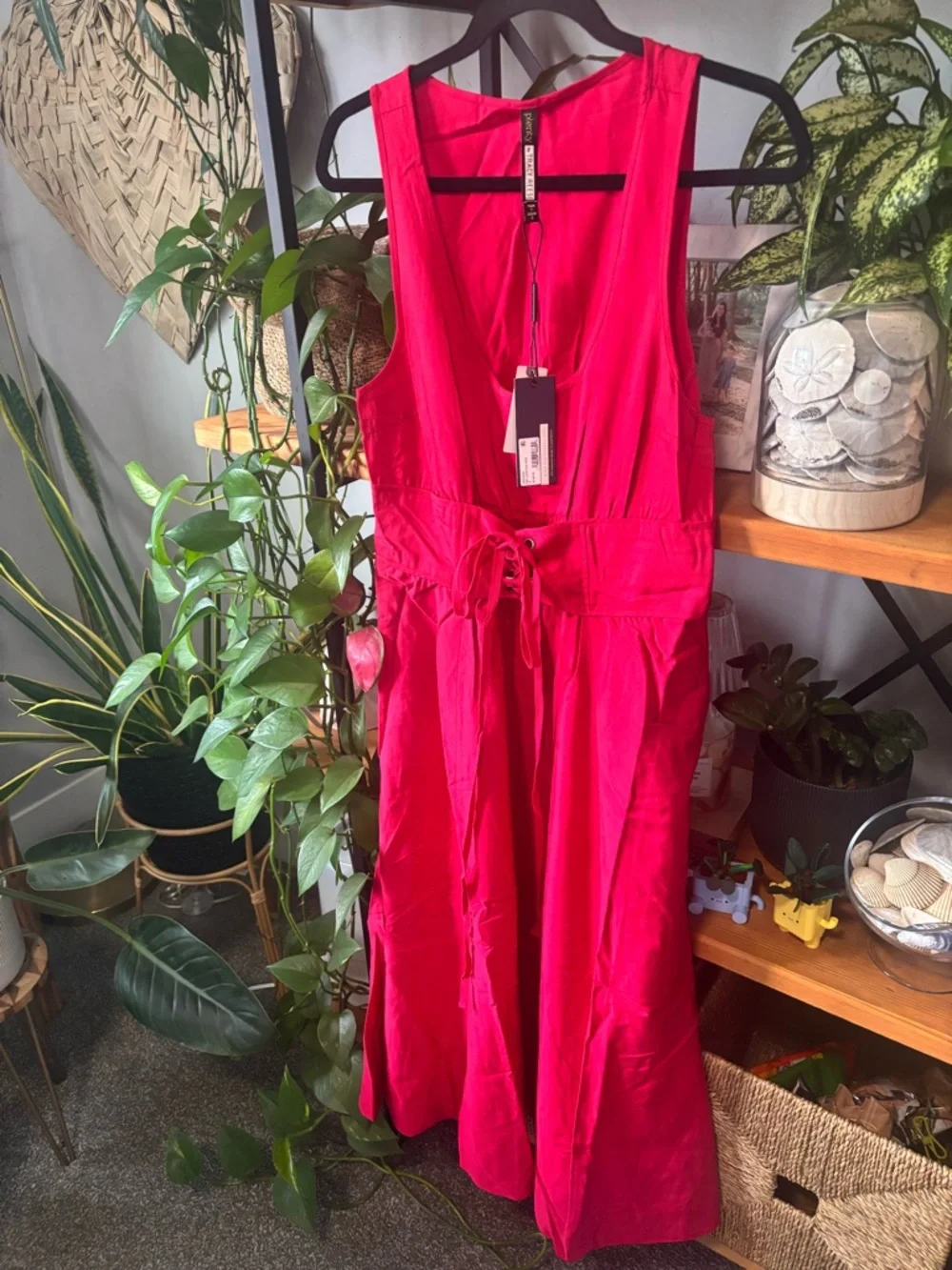 Anthropologie Tracy Reese Red Sleeveless Corseted Midi Dress NWT | Size 6 - Picture 5 of 7
